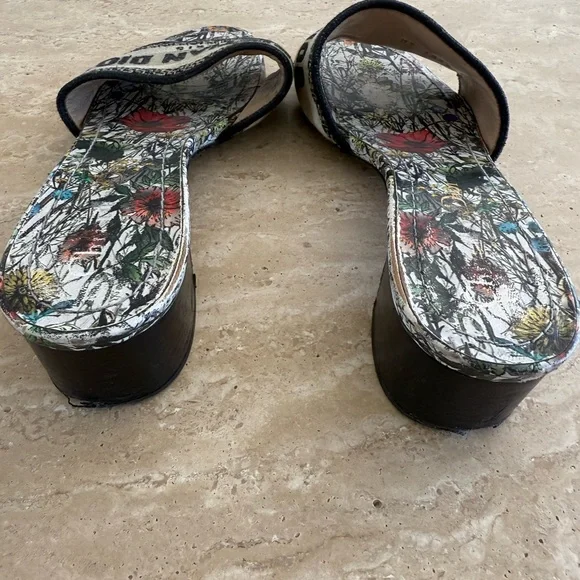 Dior Women's Floral Mules - Black and Multicolor - Picture 4 of 7